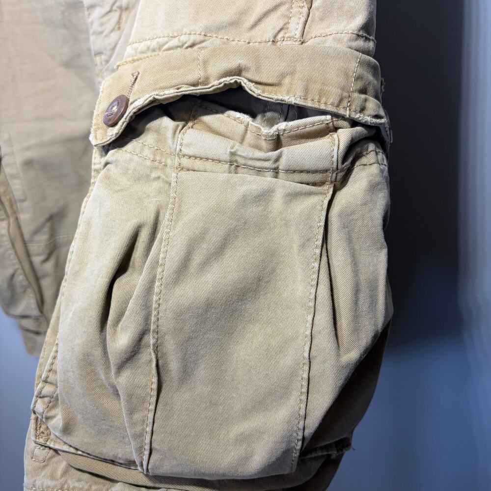 American Eagle Outfitters Shorts Next Level Flex Caramel Brown Cargo Khaki 36 - Picture 2 of 7